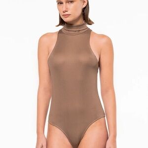 📣Zara Taupe High-Neck Bodysuit📣